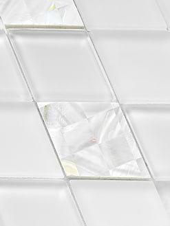 White Glass Shell Diamond Mosaic Backsplash Tile BA6706 8
