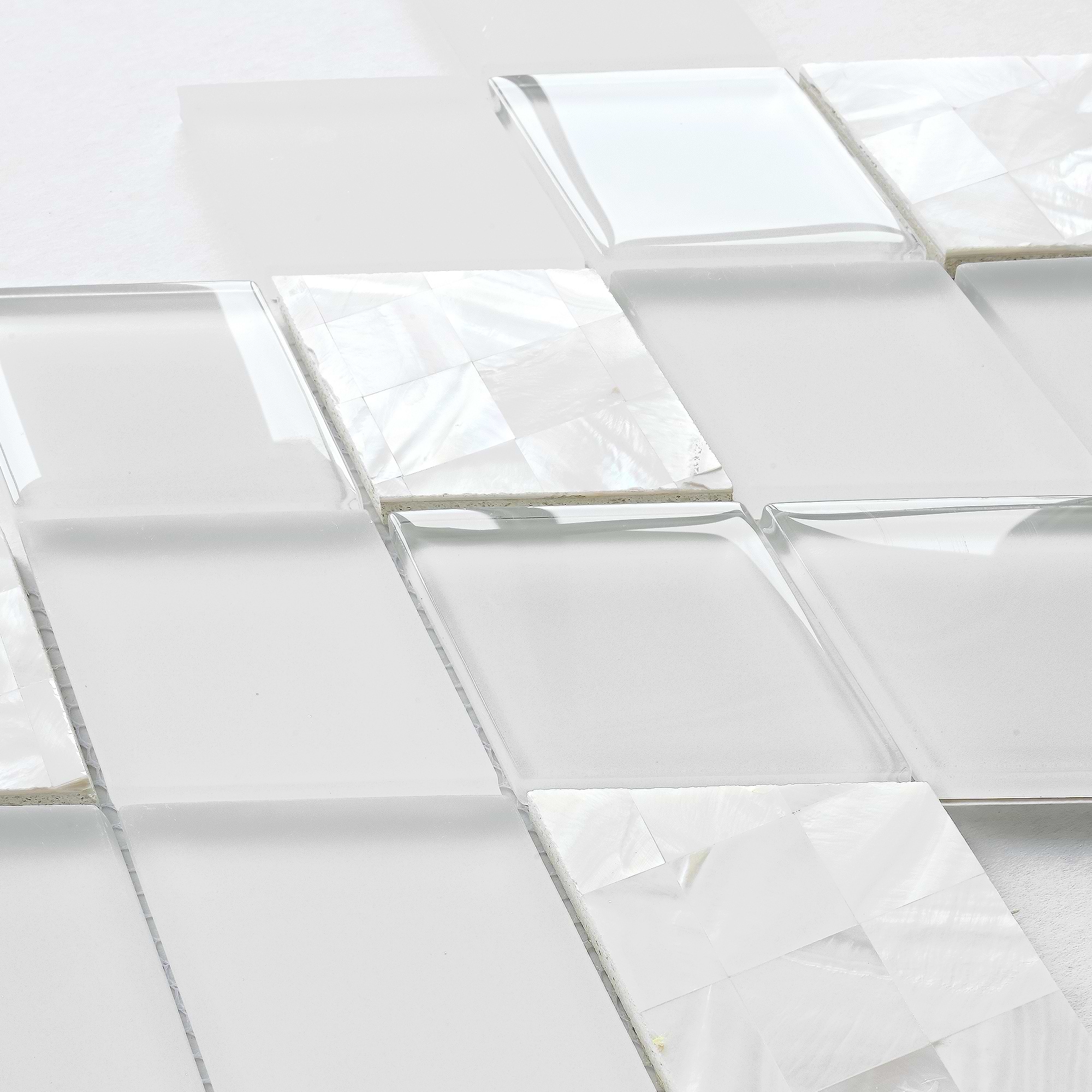 White Glass Shell Diamond Mosaic Backsplash Tile BA6706 9