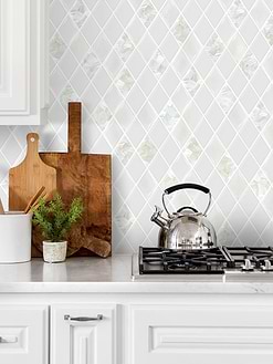 White Glass Shell Diamonddd Mosaic Backsplash Tile BA6706