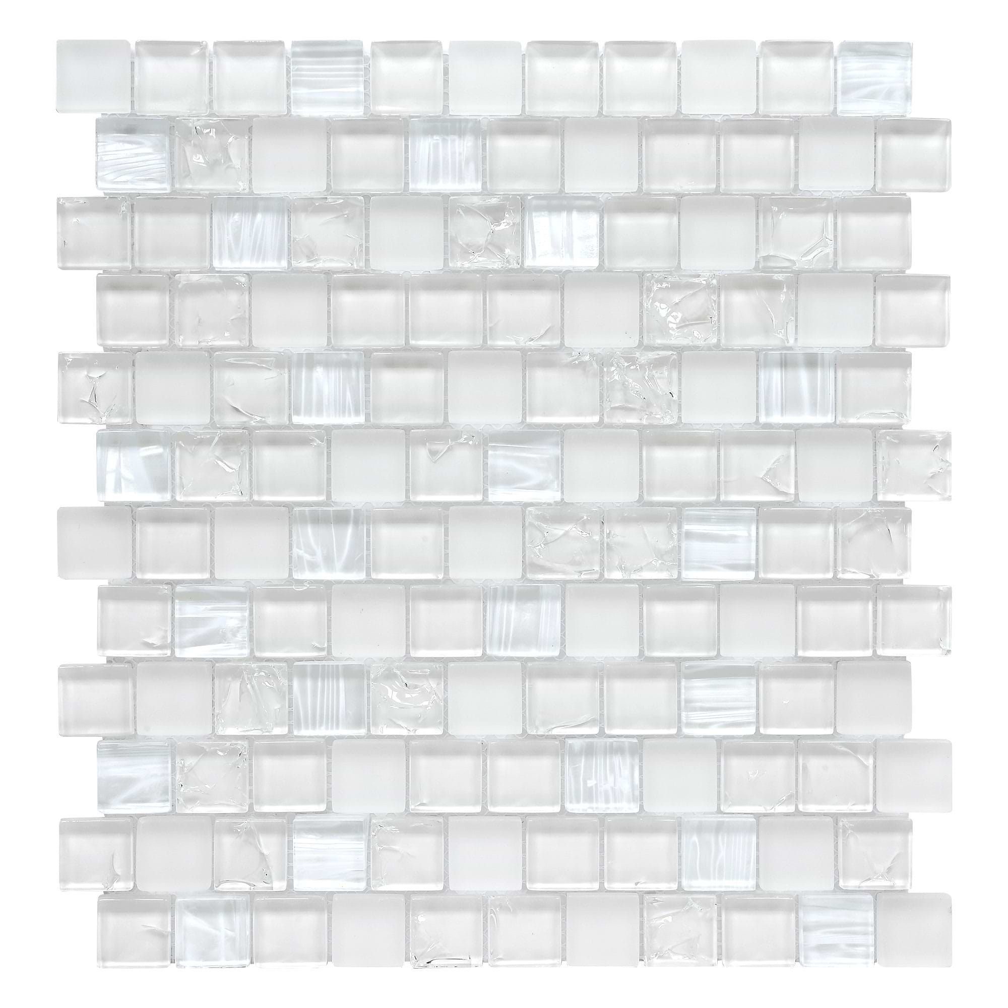 White Shell and Crackle Glass Mosaic Backsplash Tile BA6705 1
