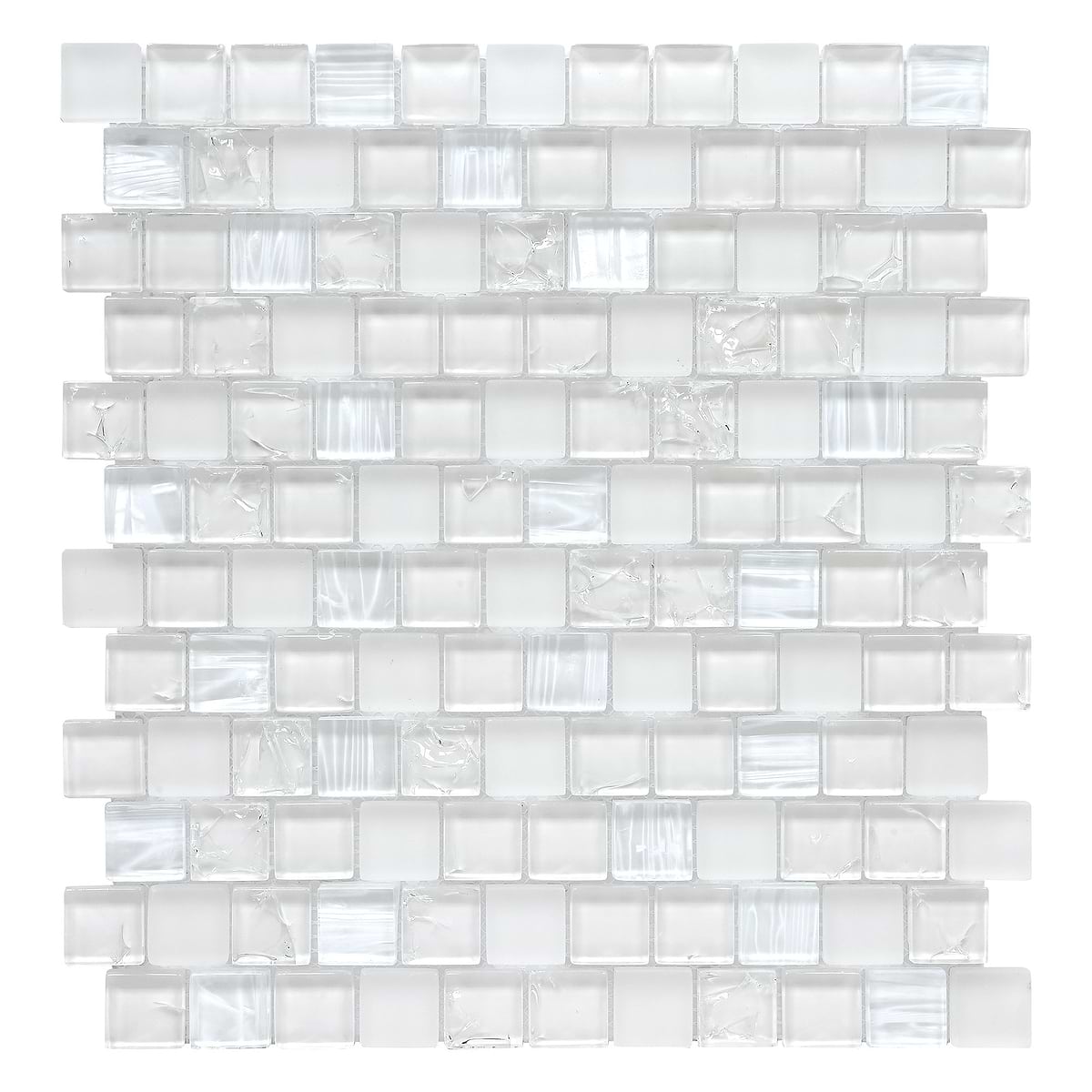 White Shell and Crackle Glass Mosaic Backsplash Tile BA6705 1