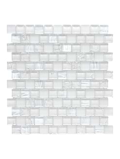 White Shell and Crackle Glass Mosaic Backsplash Tile BA6705 2