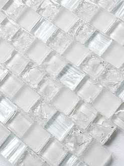 White Shell and Crackle Glass Mosaic Backsplash Tile BA6705 8