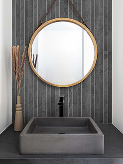 Barhroom Vanity with Black Modern Backsplash Tile BA1081