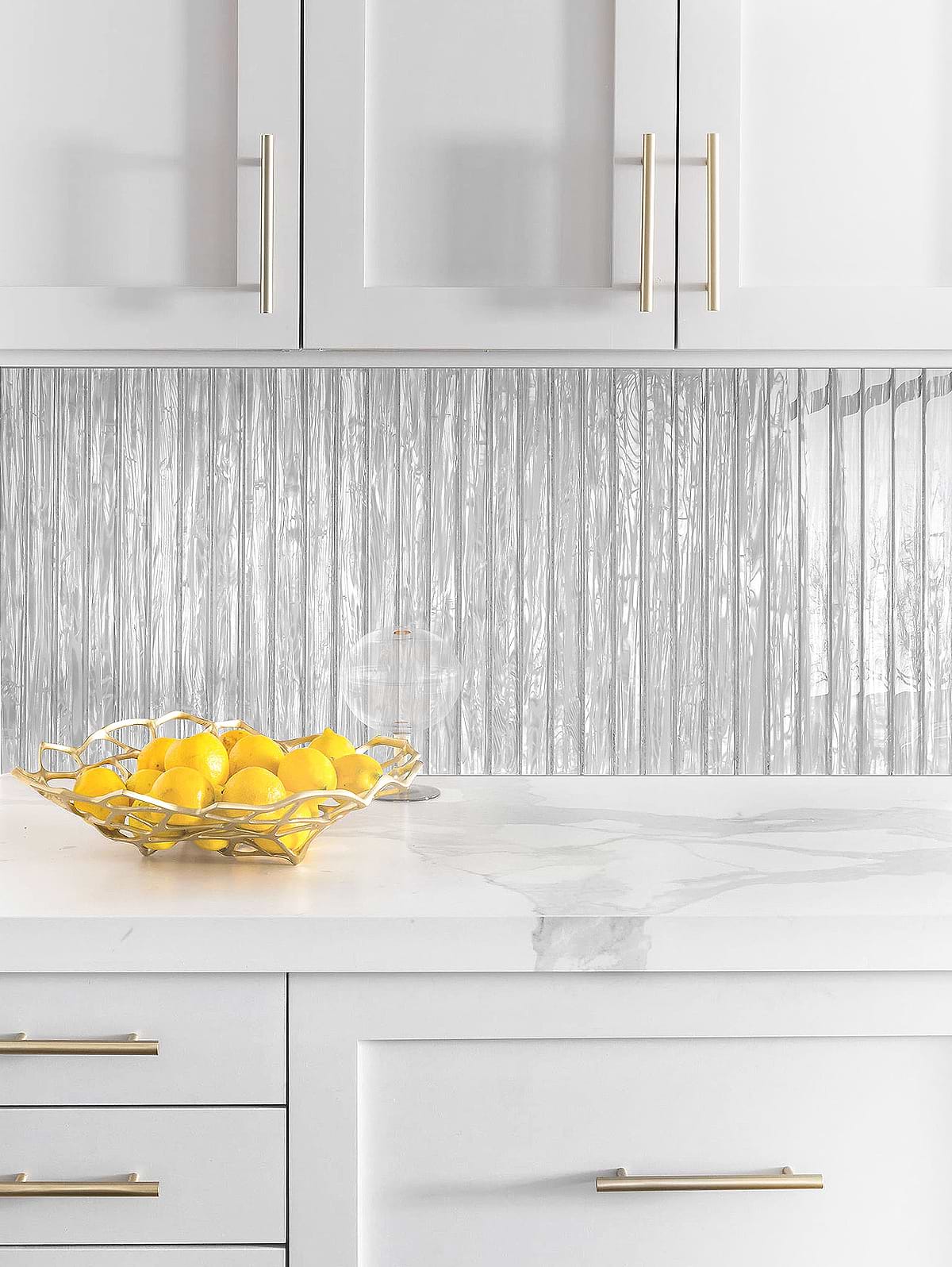 Calacatta Countertop Shell Glass Backsplash Tile BA8023
