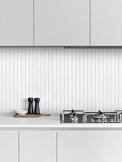 Gray Cabinet Modern Long Marble Pure White Backsplash Mosaic Tile BA1078
