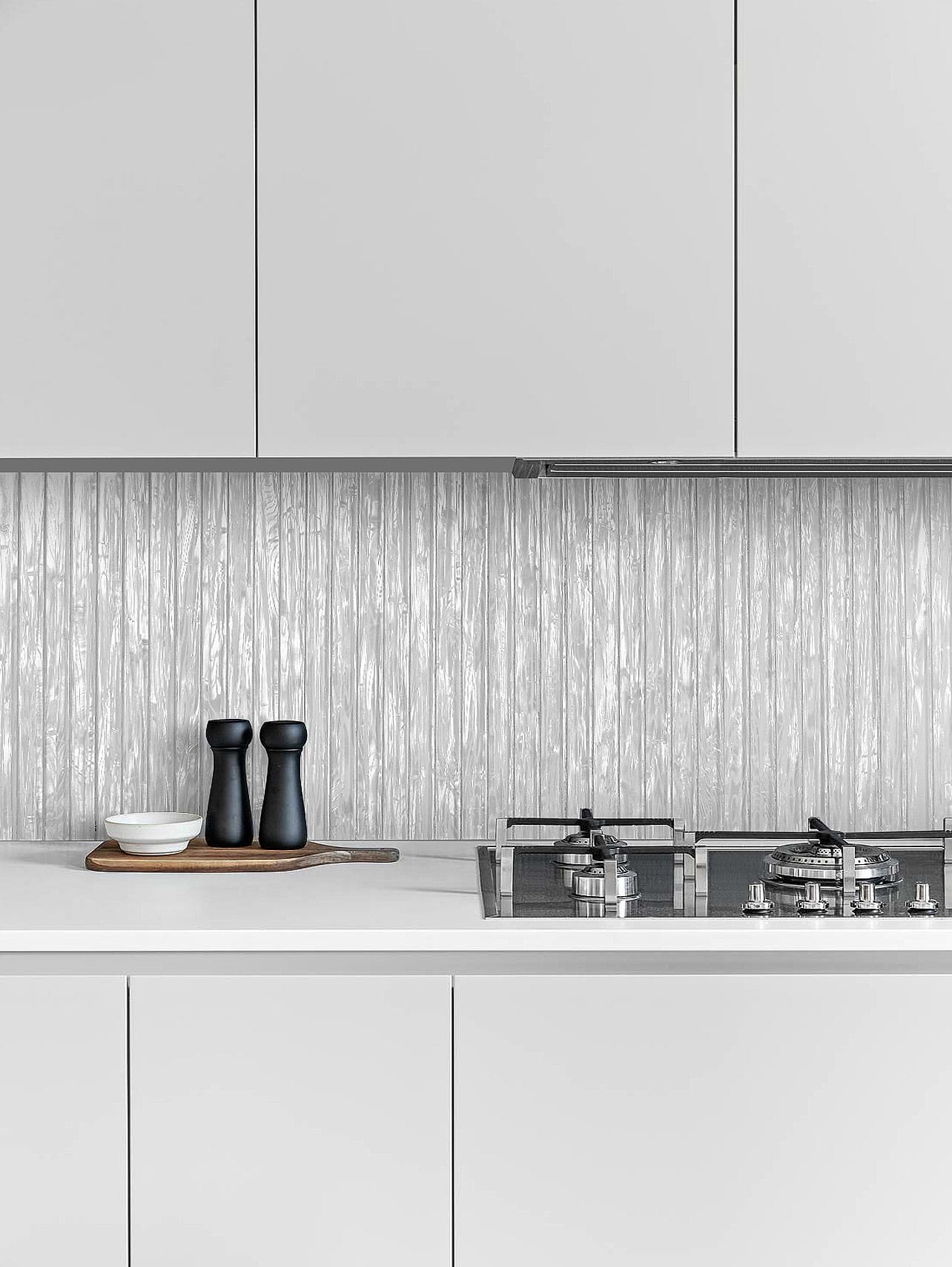 Gray Cabinet Shell Glass Backsplash Tile BA8023