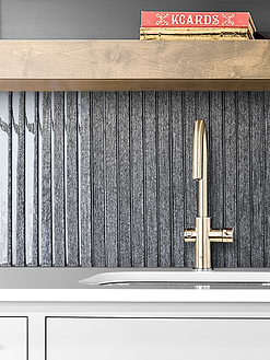Gray Countertop Shimmery Black Glass Modern Backsplash Tile BA8021