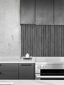 Gray Kitchen with Black Modern Backsplash Tile BA1081