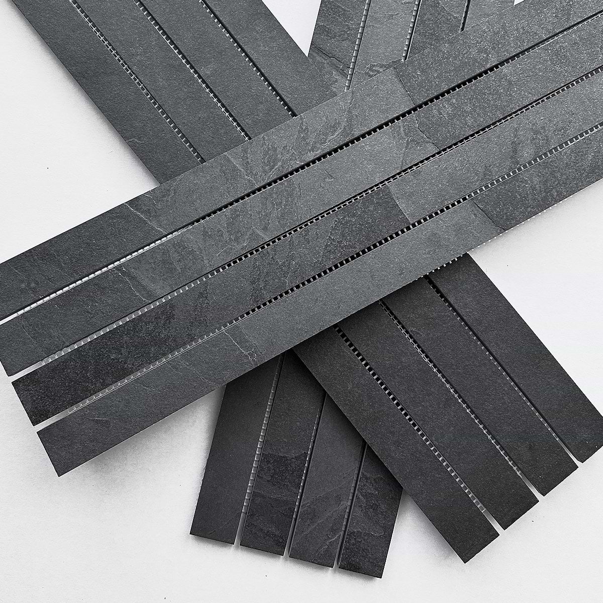 Long Black Slate Modern Kitchen Backsplash Tile BA1081 6