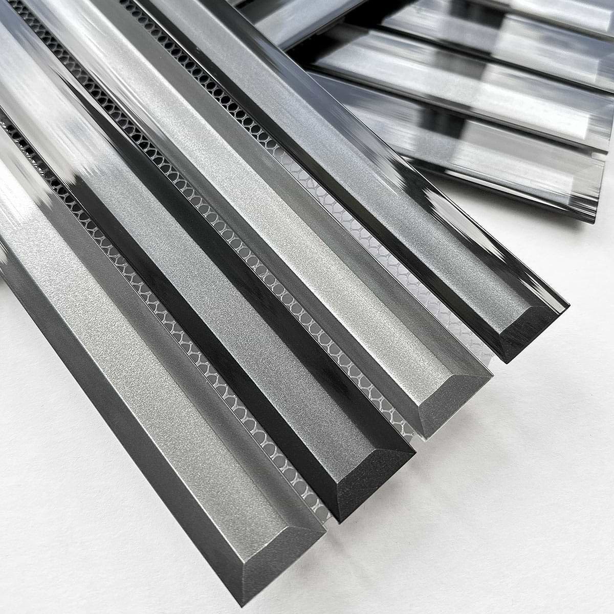 Modern Gray and Black Beveled Metallic Glass Backsplash Tile BA8020 13