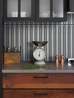 Modern Gray and Black Beveled Metallic Glass Backsplash Tile BA8020 2