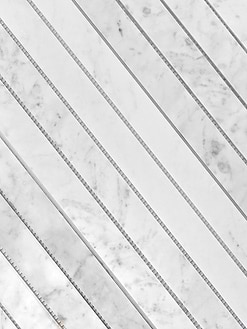 Modern Long Marble Carrara Gray Backsplash Mosaic Tile BA1077 3
