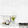 Modern Long Marble Pure White Backsplash Mosaic Tile BA1078