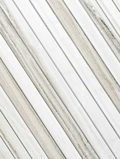 Modern Long Marble Rosewood Gray Backsplash Mosaic Tile BA1080 4