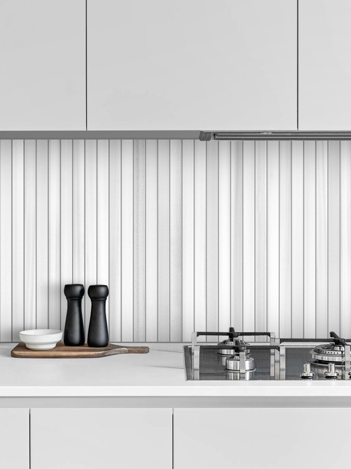 Modern Long Marble White Gray Backsplash Mosaic Tile BA1079