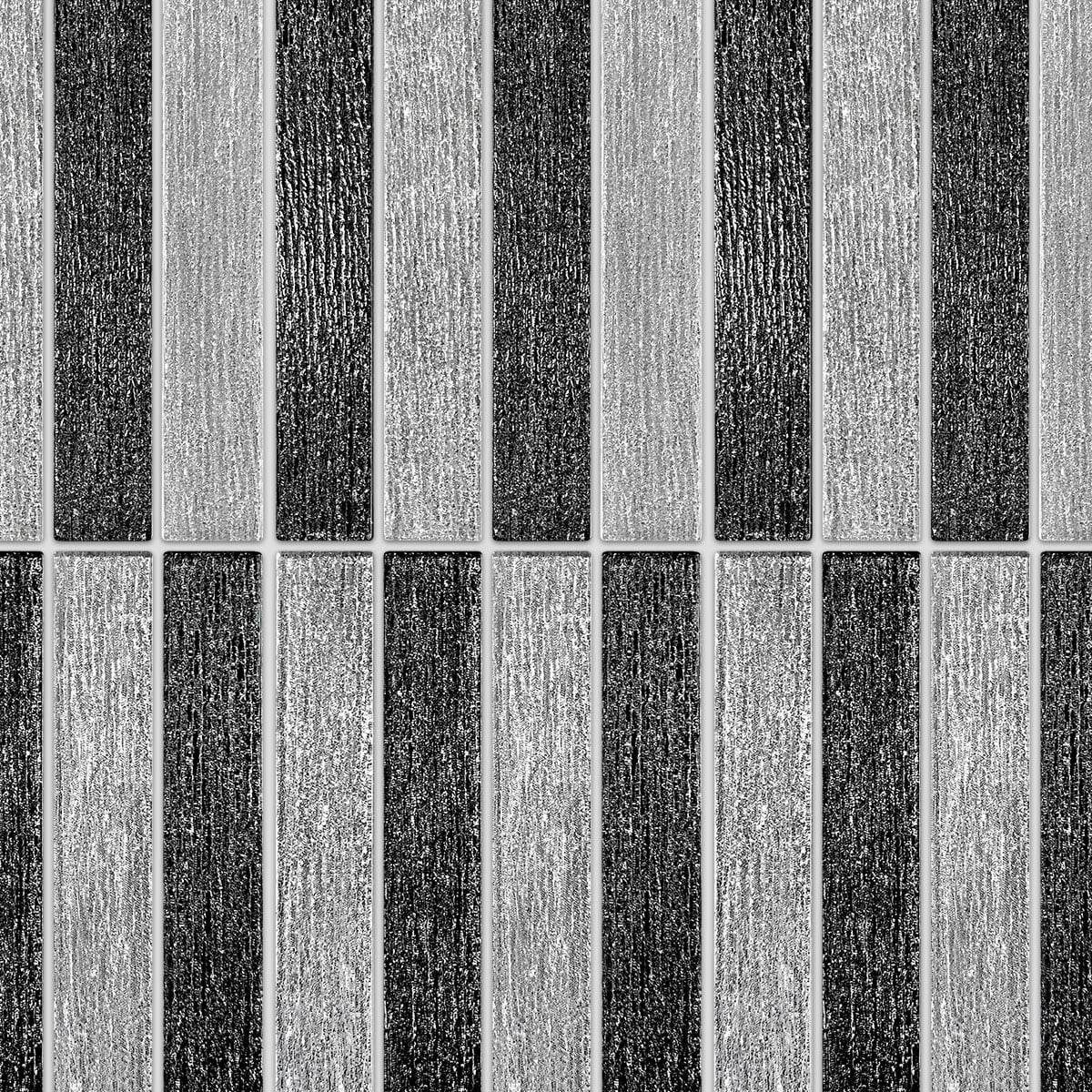 Shimmery Textured Black and White Glass Backsplash Tile BA8024 8