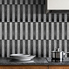 Shimmery Textured Black and White Glass Backsplash Tile BA8024