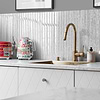 Shimmery White Glass Modern Backsplash Tile BA8022