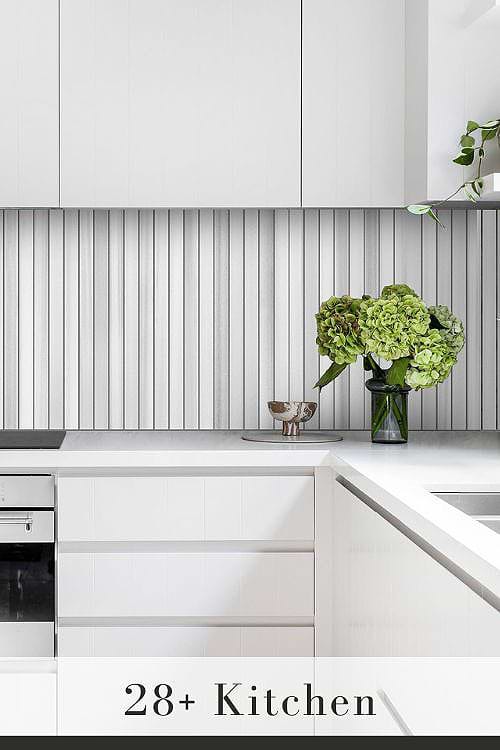 Backsplash for Modern White Cabinets