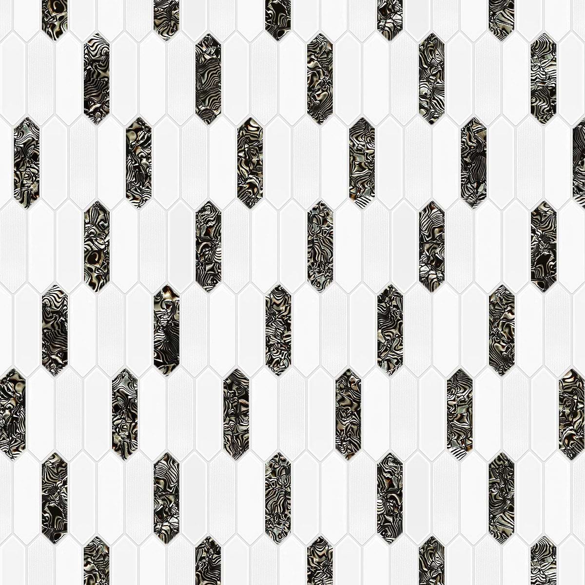 Glass Brown Pearl Picket Backsplash Tile BA6708 6