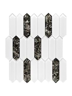 Glass Brown Pearl Picket Backsplash Tile BA6708 mosaic