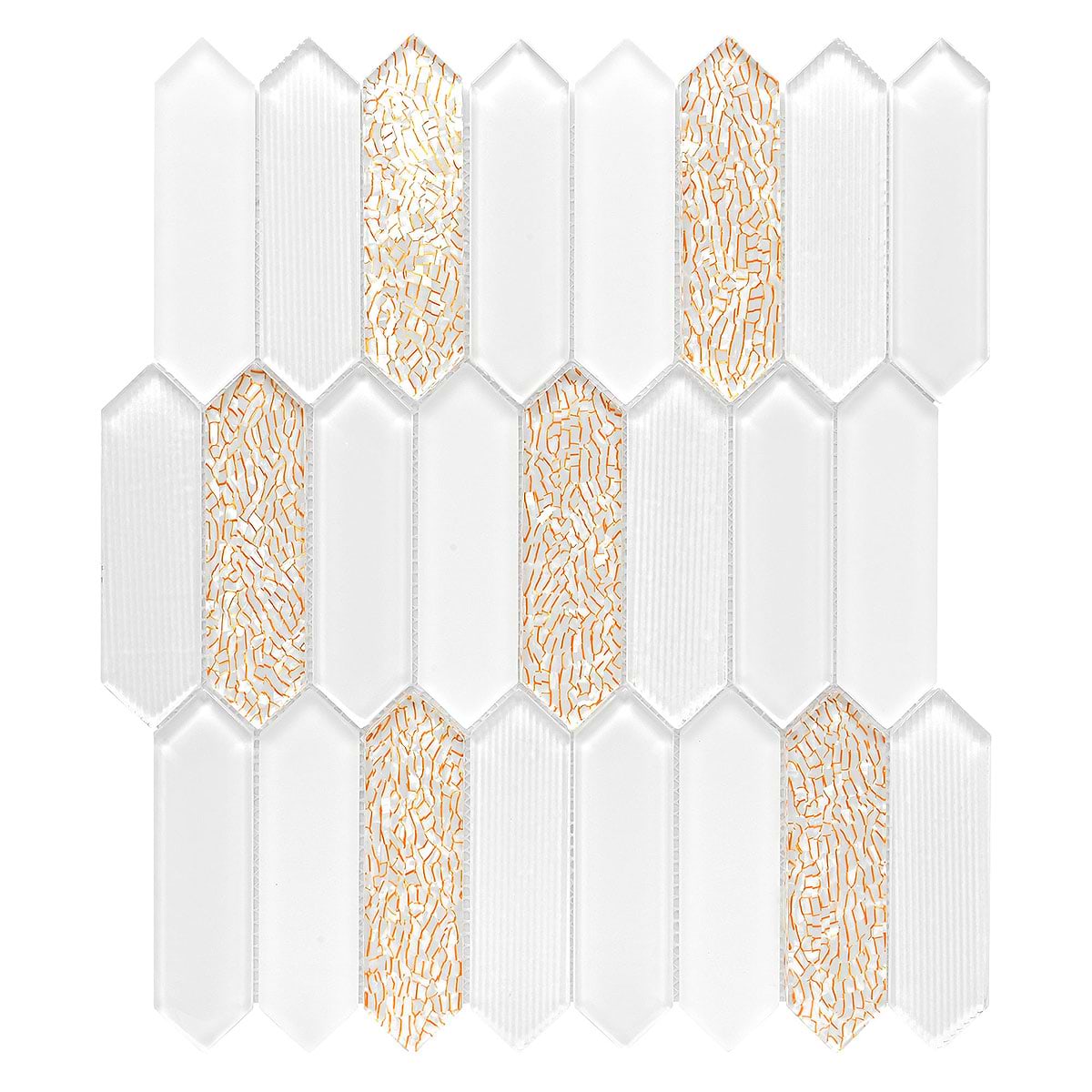 Glass Gold Pearl Picket Backsplash Tile BA6711 2