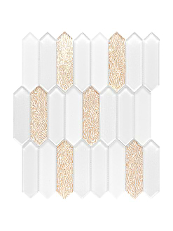 Glass Gold Pearl Picket Backsplash Tile BA6711 mosaic