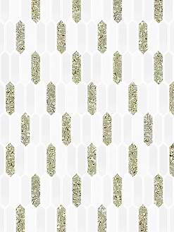Glass Green Pearl Picket Backsplash Tile BA6710 2