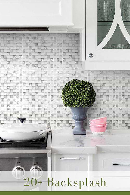 Modern White Glass Backsplash