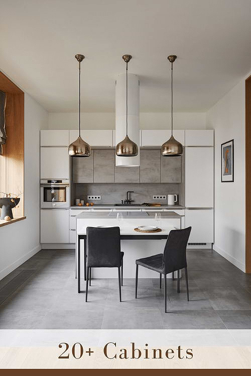 Gray and White Kitchen Cabinets