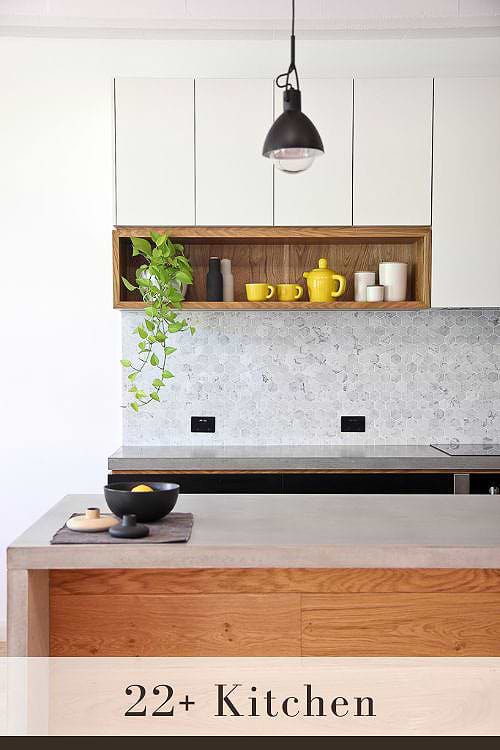 Marble Backsplash with Dark Countertops