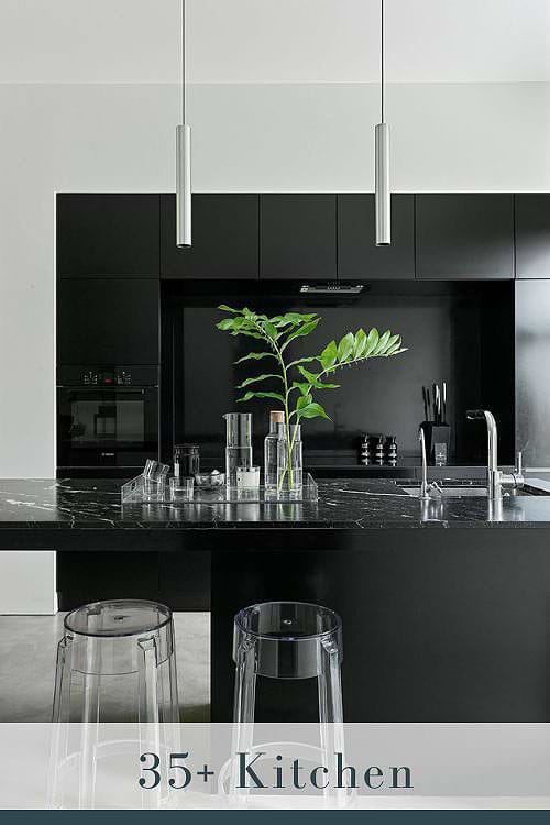 Modern Backsplash for Dark Cabinets