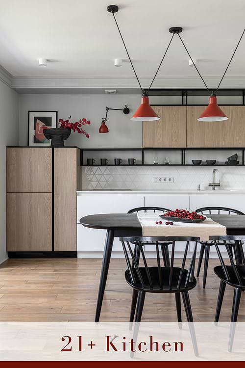 Modern Backsplash with White Cabinets