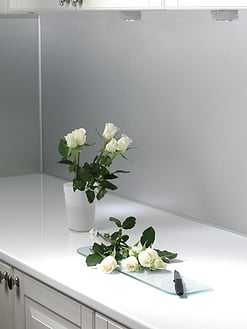 Quartz Countertop Modern Silver Steel Metal Groutless Backsplash Tile BA8802