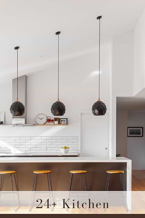 White Subway Tile Backsplash with White Countertop