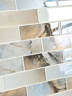 Blue Brown Subway Glass Backsplash Tile 4 BA8002