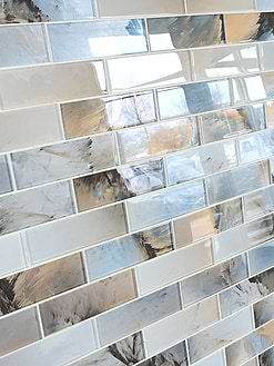 Blue Brown Subway Glass Backsplash Tile 5 BA8002