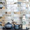 Blue Brown Subway Glass Backsplash Tile BA8002