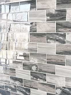 Gray Beige Colors Subway Glass Backsplash Tile 6 BA8009