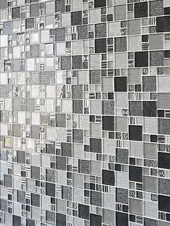Gray Black Metallic Textured Glass Backsplash Tile 6 BA8004
