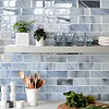 Quartz Countertop Blue Glass with Sparkle Design Subway Backsplash Tile BA8010