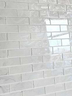White Color Gray Veins Sparkle Glitter Design Backsplash Tile 6 BA8001