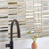 White Countertops Rose Gold Beveled Edge Glass Backsplash Tile BA8009