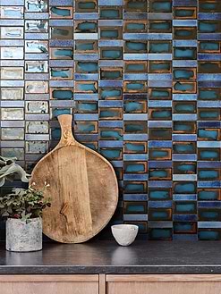 Blue Rustic Glass Backsplash Tile BA6204