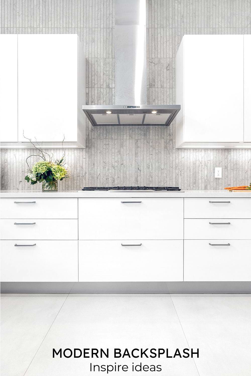 modern backsplash tile white color cabinets