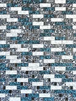 Blue White Subway Glass Backsplash Tile BA8011 5