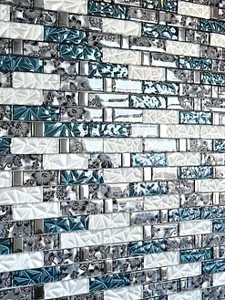 Blue White Subway Glass Backsplash Tile BA8011 6