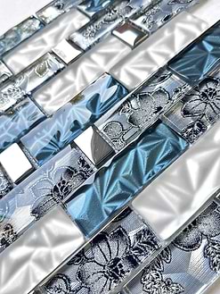 Blue White Subway Glass Backsplash Tile BA8011 7
