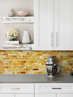 Gray Countertop Honey Onyx Glass Subway Mosaic Tile BA7017